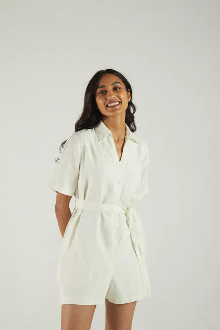 Barefoot in the Park Romper in Off-white - Image 3