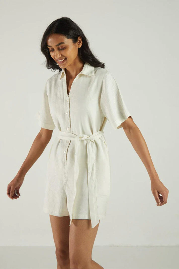 Barefoot in the Park Romper in Off-white - Image 4