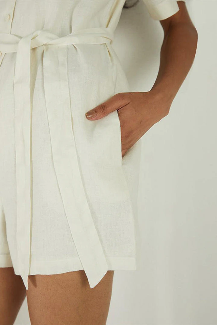 Barefoot in the Park Romper in Off-white - Image 5