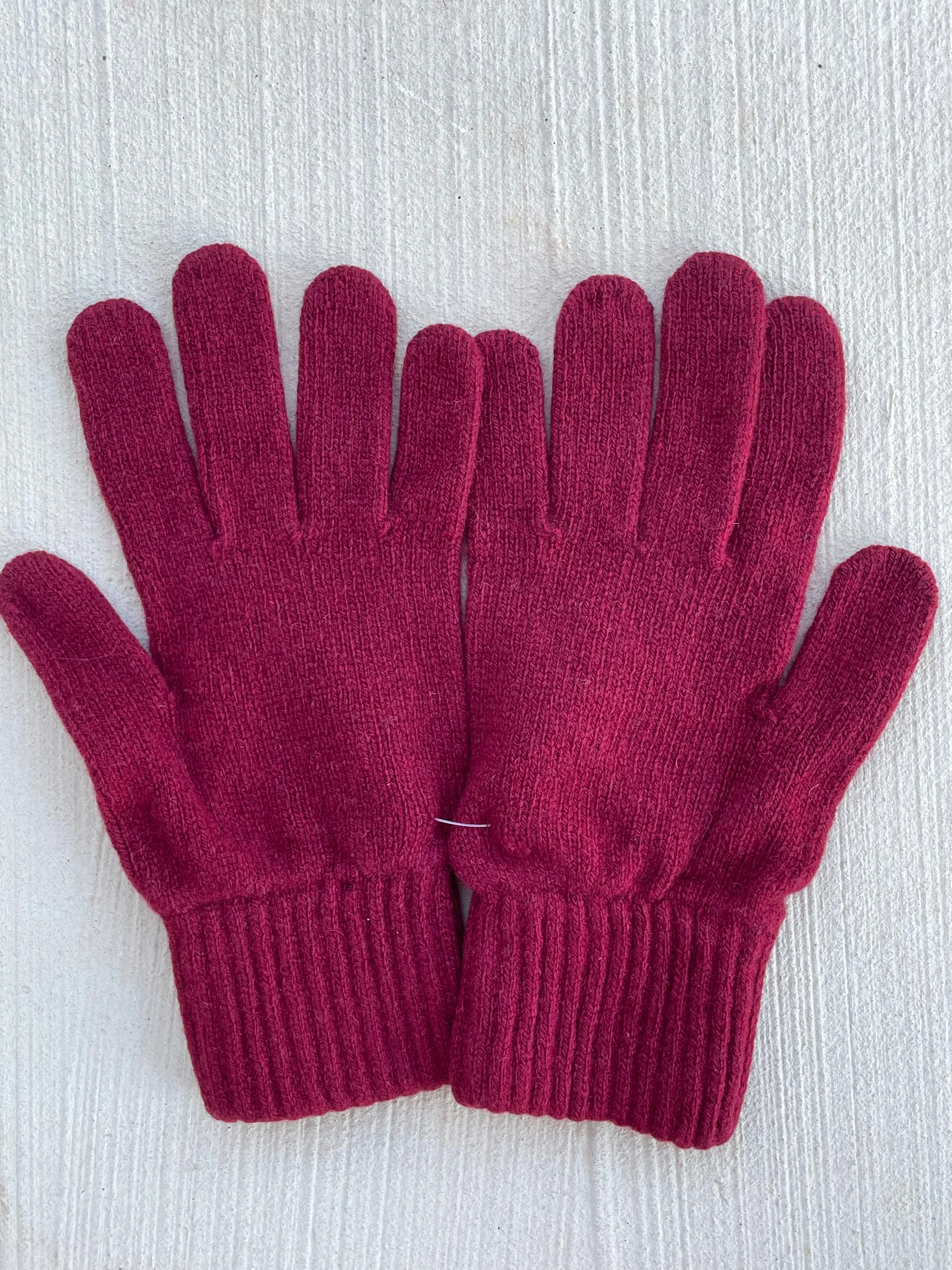 Bedford Recycled Cashmere Gloves - Bordeaux - Image 3