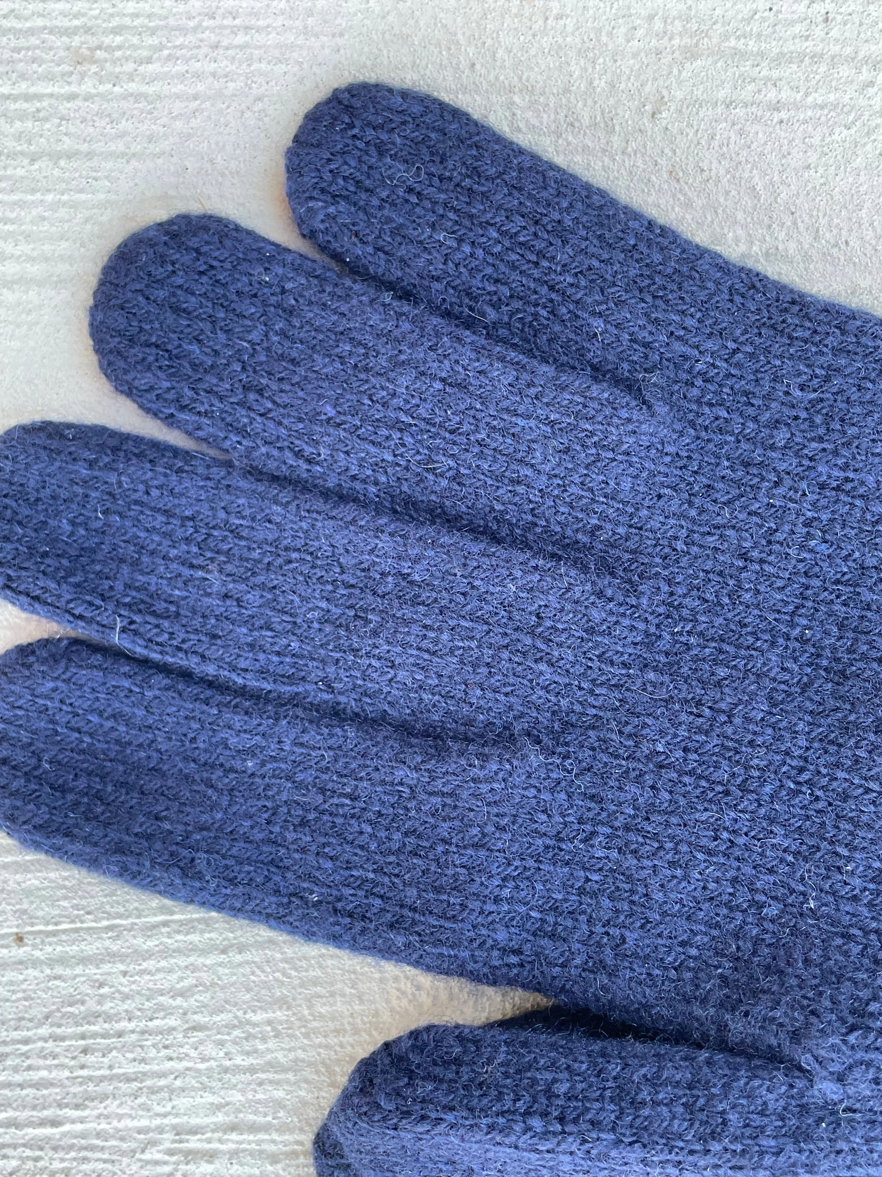 Bedford Recycled Cashmere Gloves - Navy - Image 3