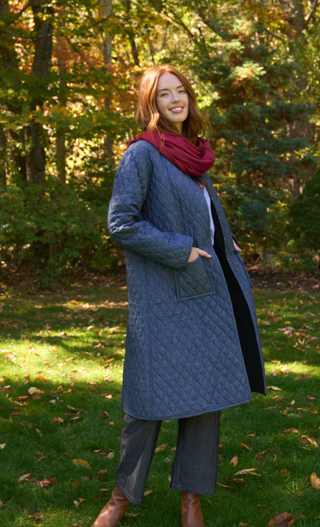 Bedford Recycled Cashmere Wrap Scarf - Bordeaux - Image 2