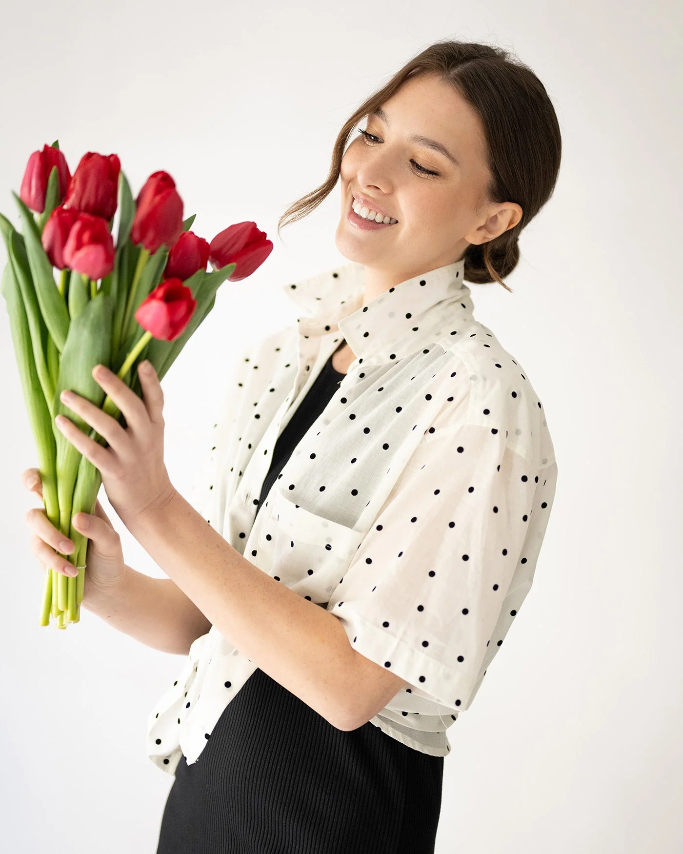 Bernadette Camp Shirt - Flocked Dot - Image 3