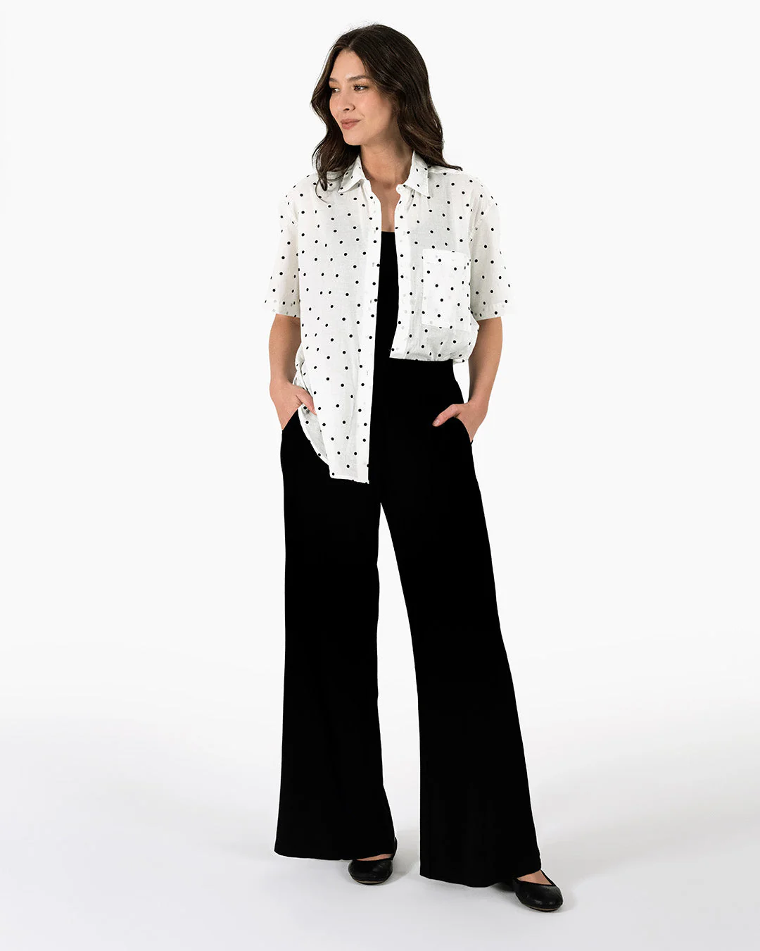 Bernadette Camp Shirt - Flocked Dot - Image 4