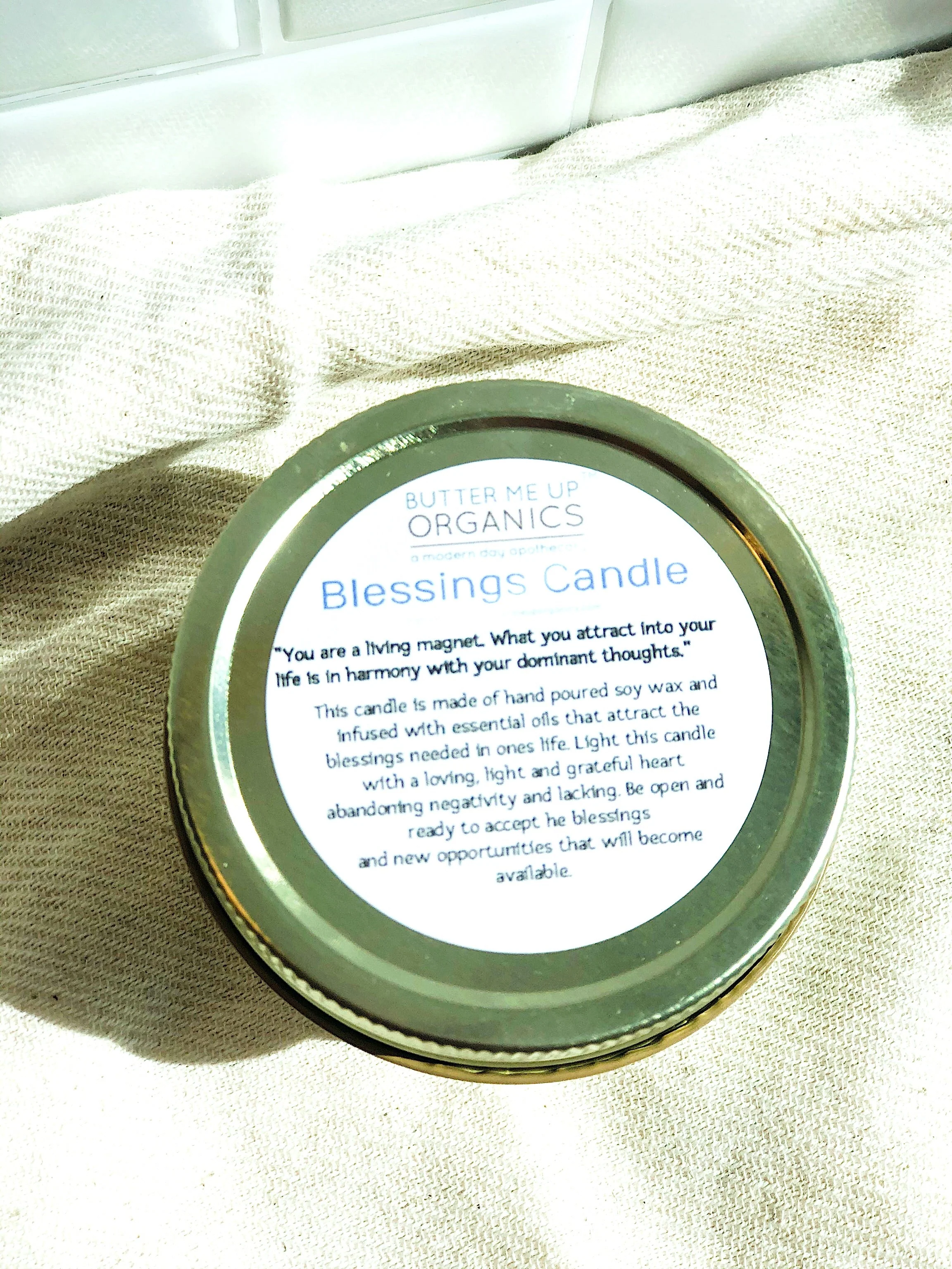 Blessings Candle / Intention Candle / Good Luck / Soy Handpoured Candle/ Candle with Crystals / Botanical Candle / Essential Oil Candle - Image 5