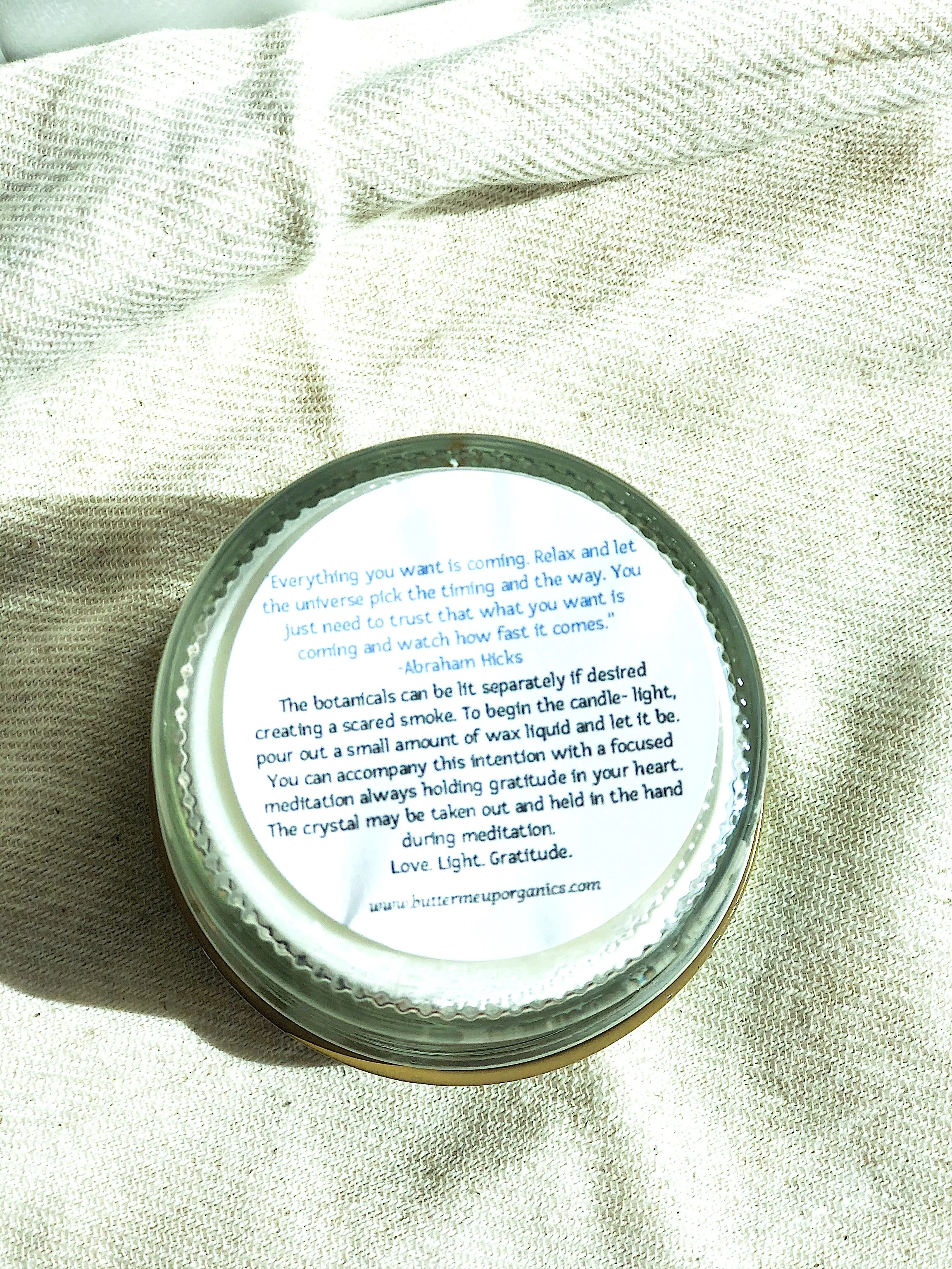 Blessings Candle / Intention Candle / Good Luck / Soy Handpoured Candle/ Candle with Crystals / Botanical Candle / Essential Oil Candle - Image 6