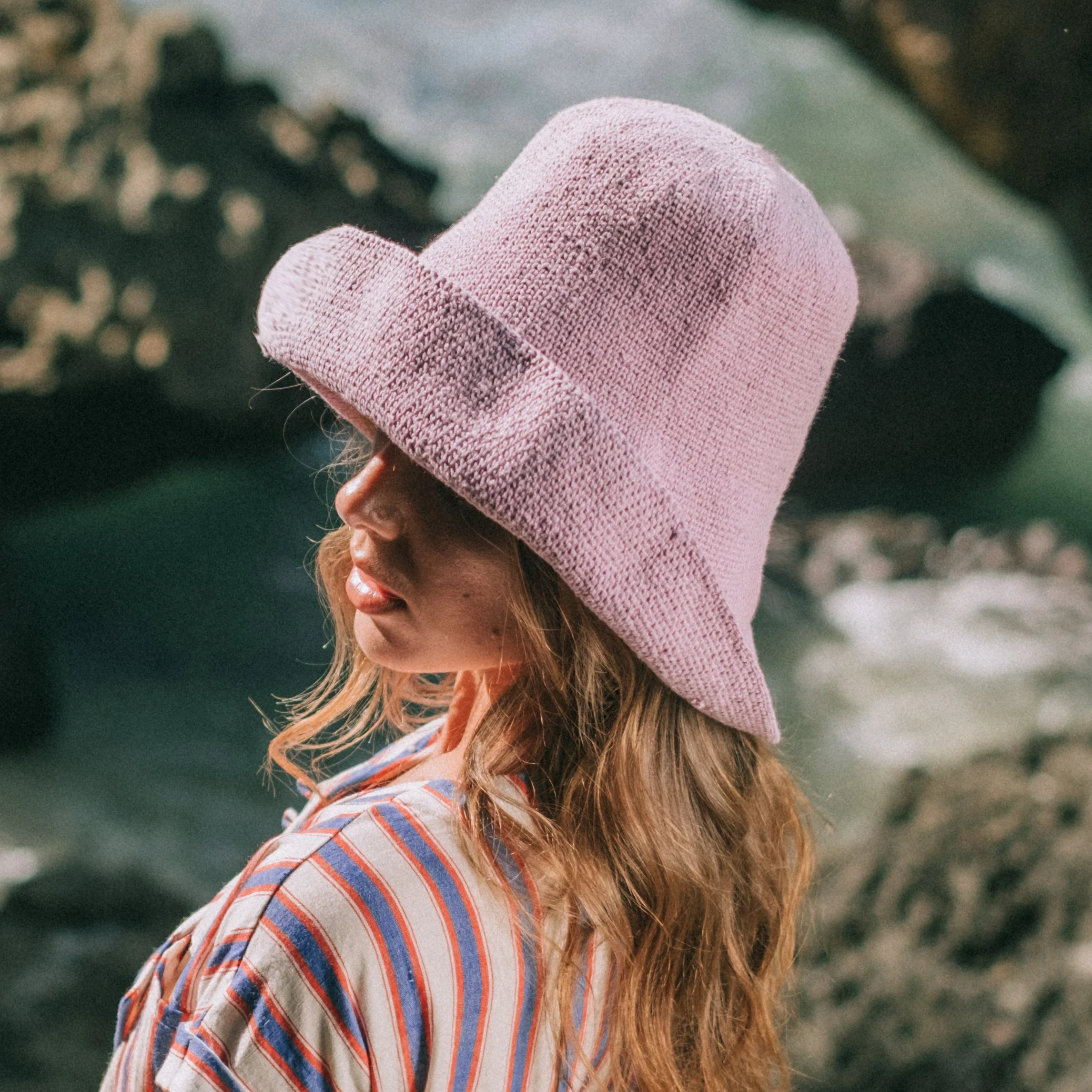 BLOOM Crochet Sun Hat In Lilac Purple - Image 3