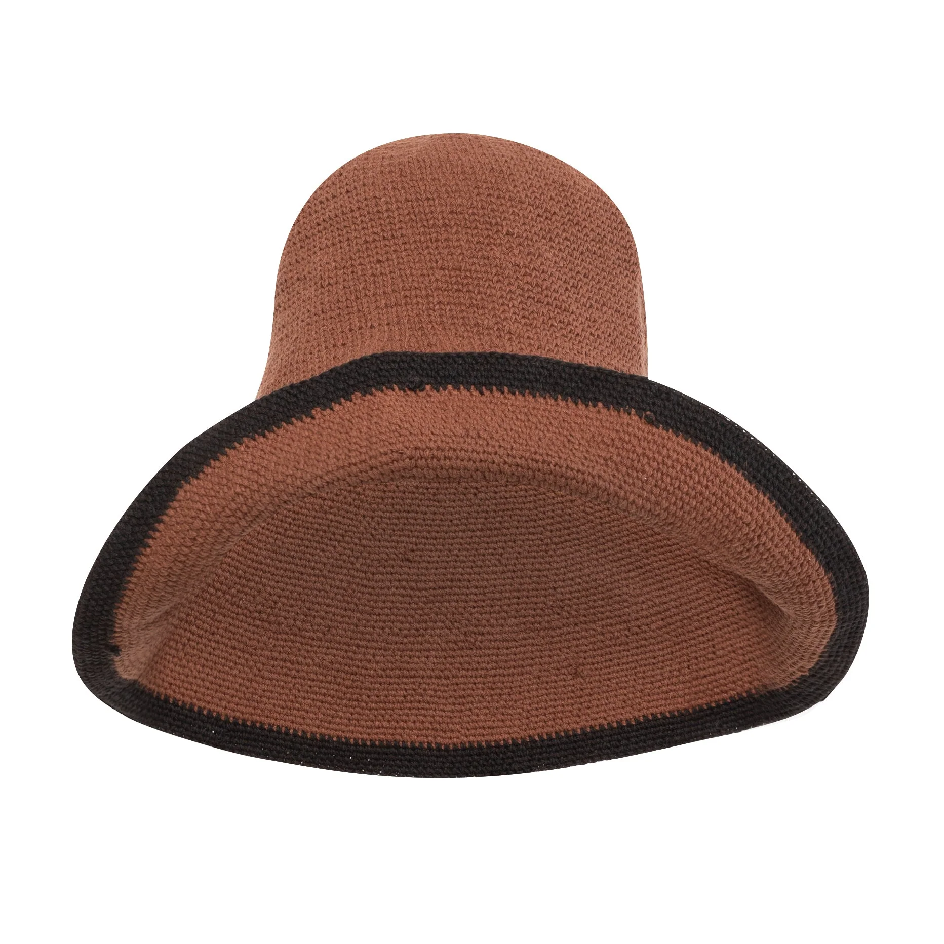 BLOOM LINE Crochet Sun Hat In Dark Brown - Image 7