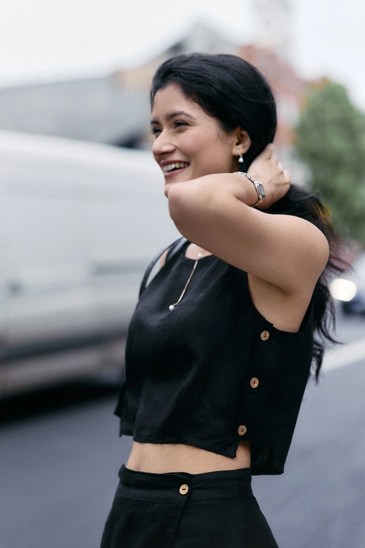 Boxy Crop Top in Black - Image 12