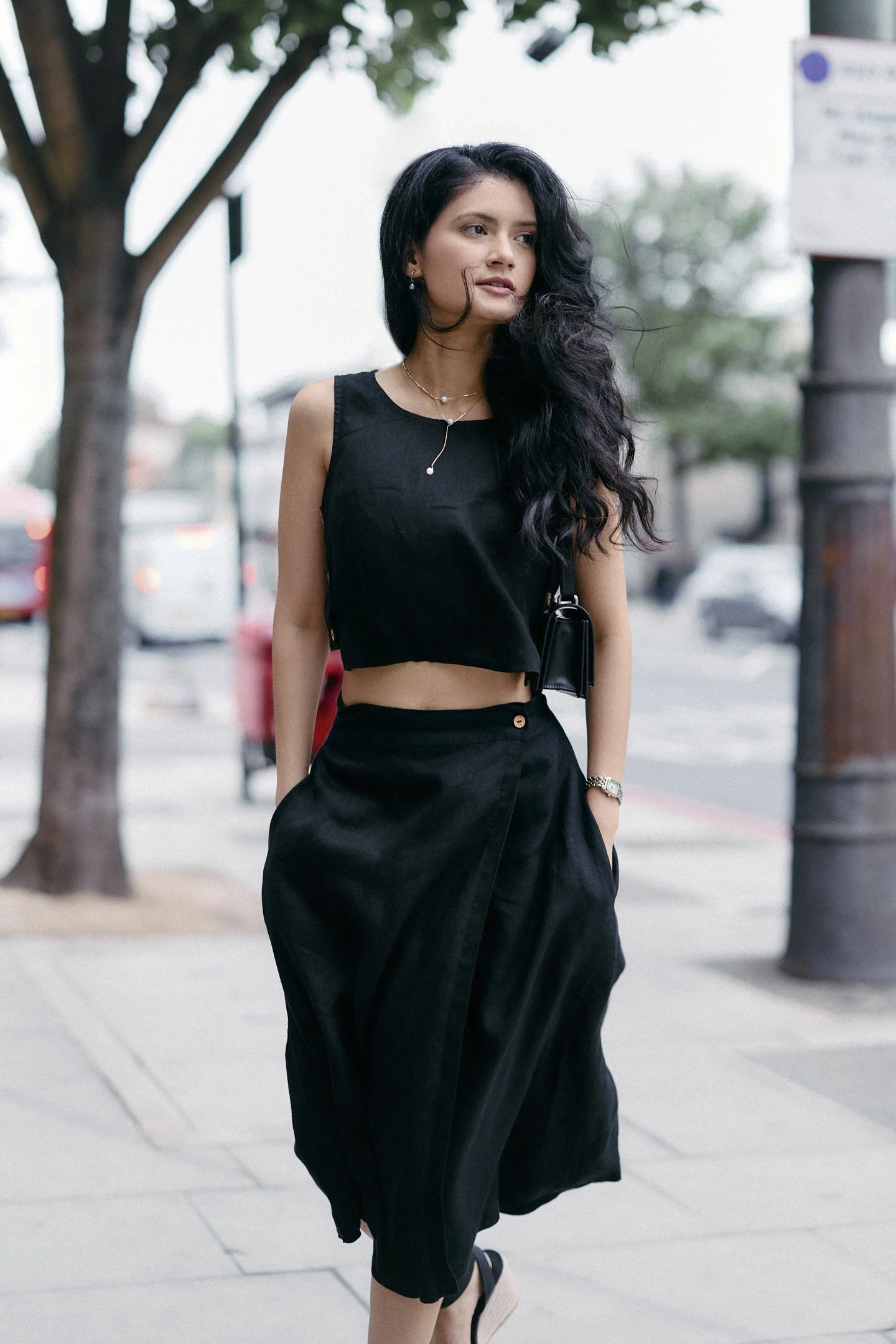 Boxy Crop Top in Black - Image 5