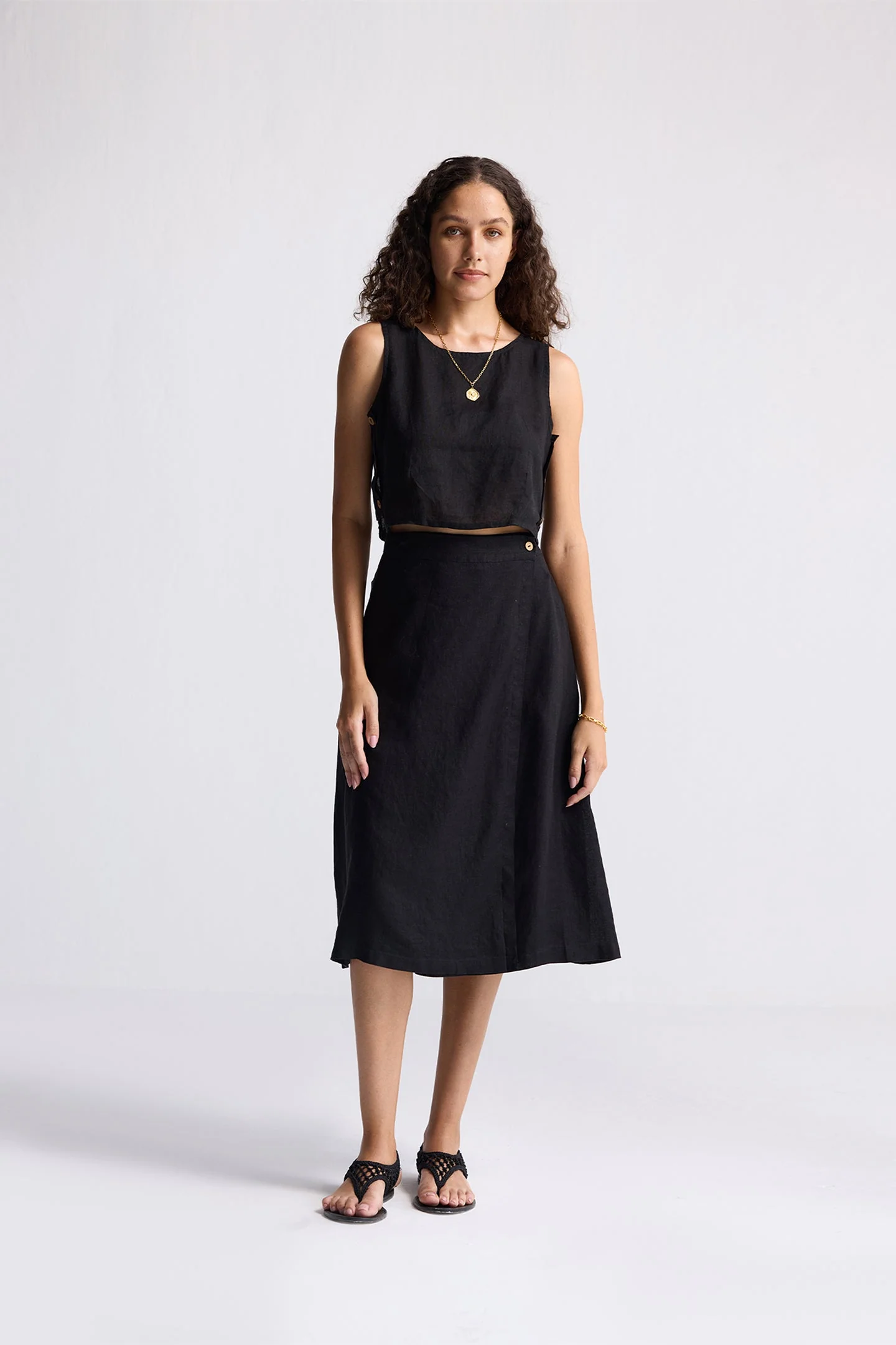 Boxy Crop Top in Black - Image 6