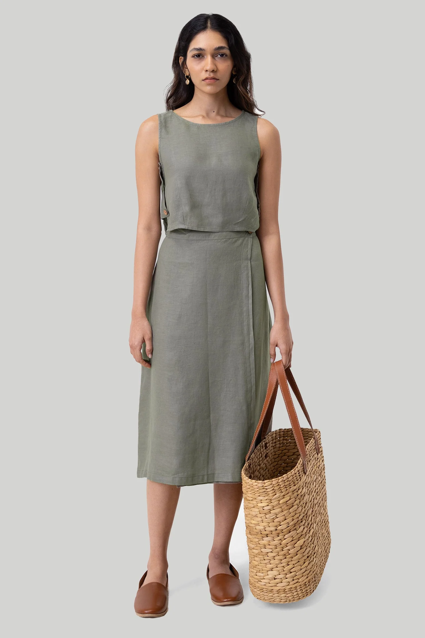 Boxy Crop Top in Dark Green - Image 4