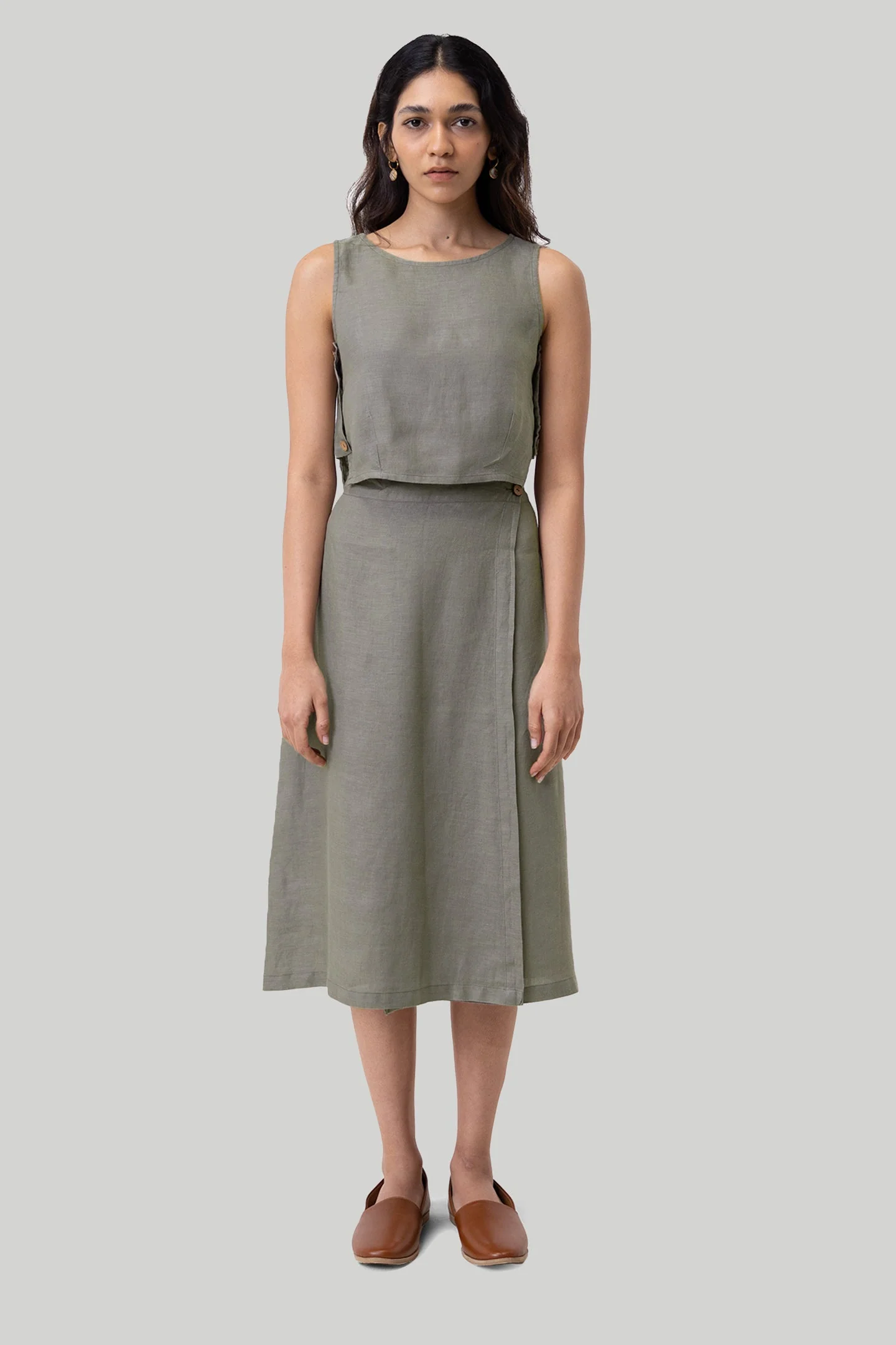 Boxy Crop Top in Dark Green - Image 5