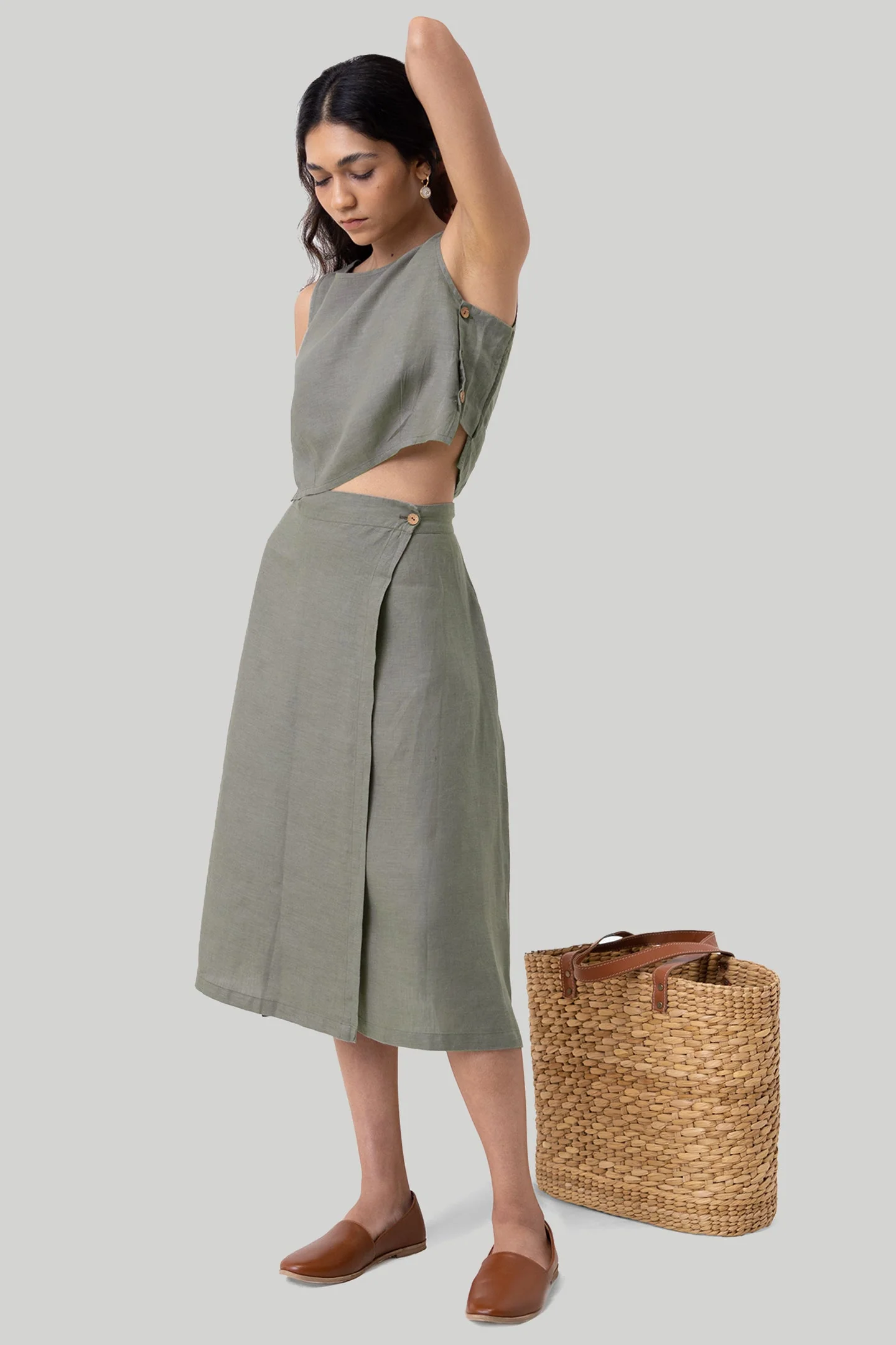 Boxy Crop Top in Dark Green - Image 6