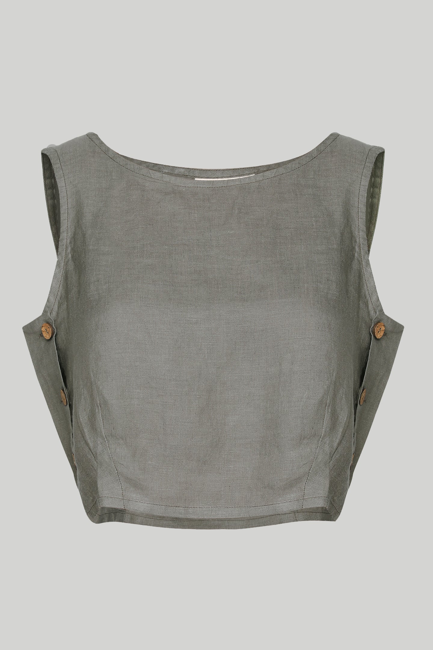 Boxy Crop Top in Dark Green - Image 7