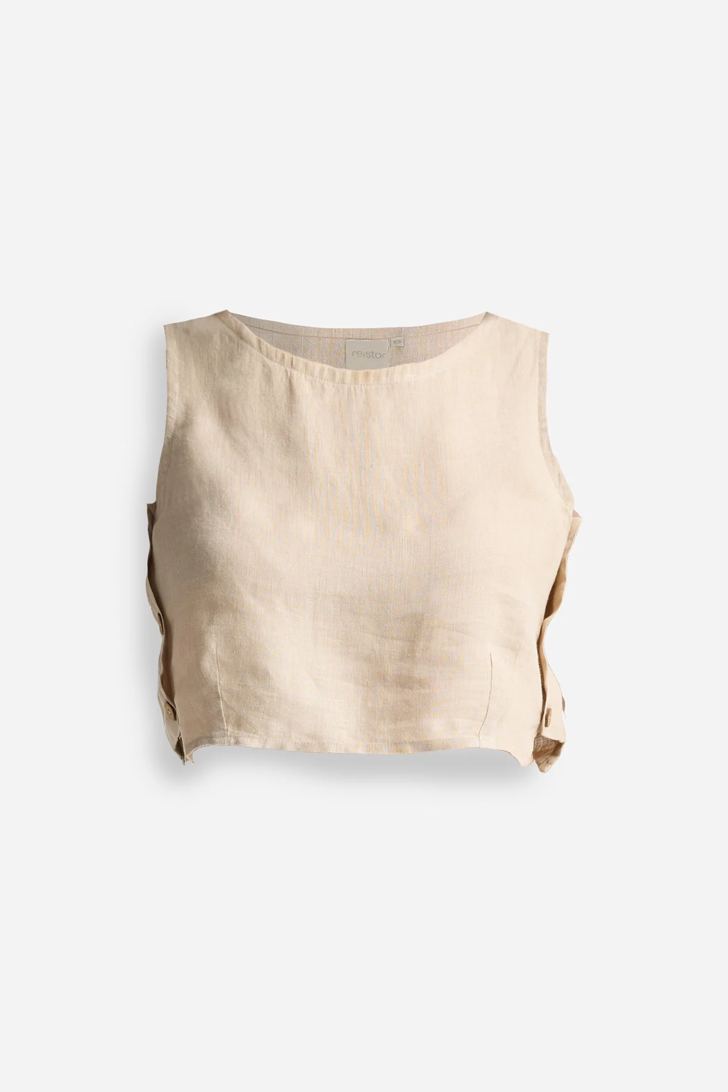 Boxy Crop Top in Neutral Beige - Image 8