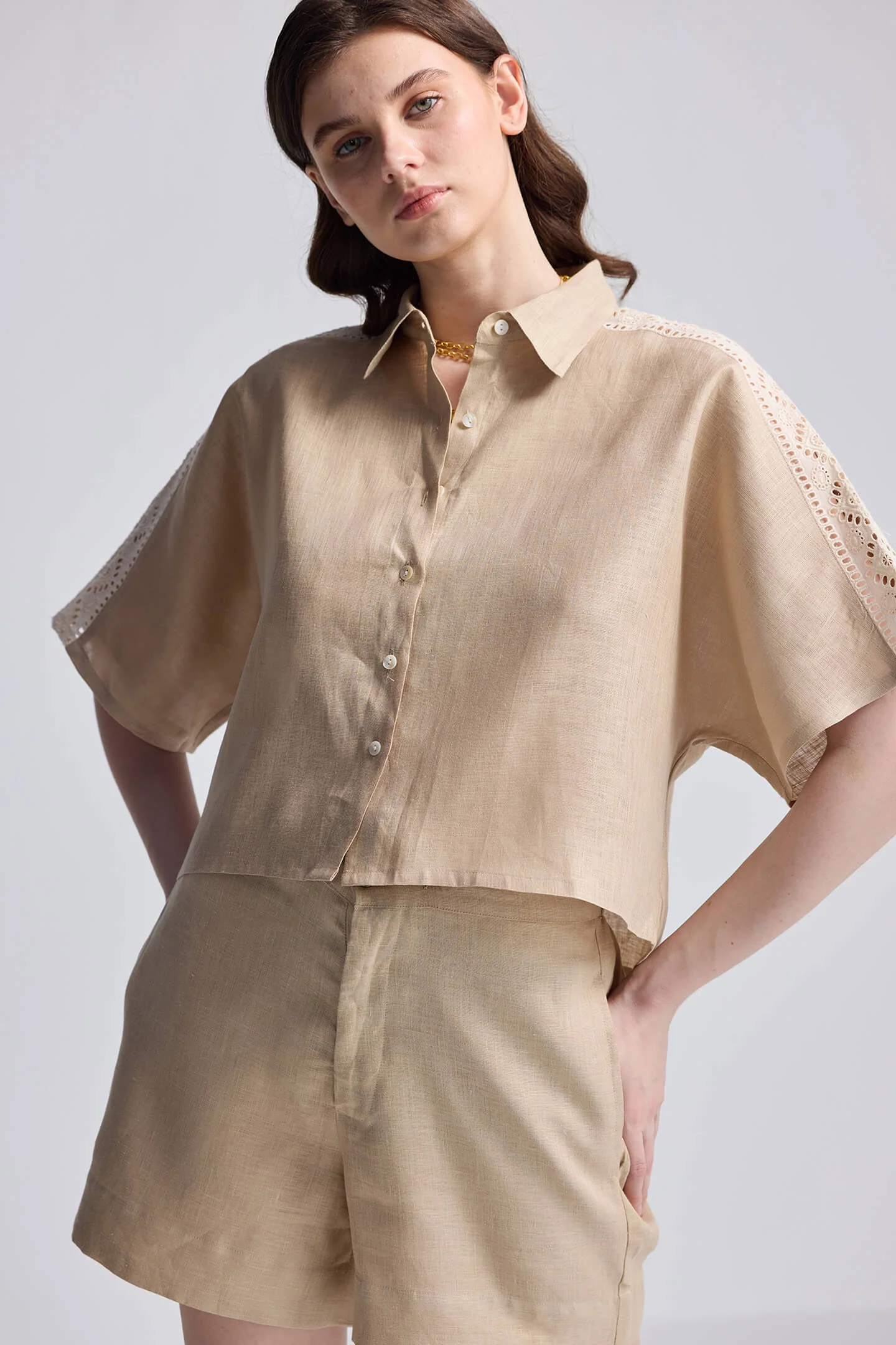 Boxy Shirt with Lace - Image 4