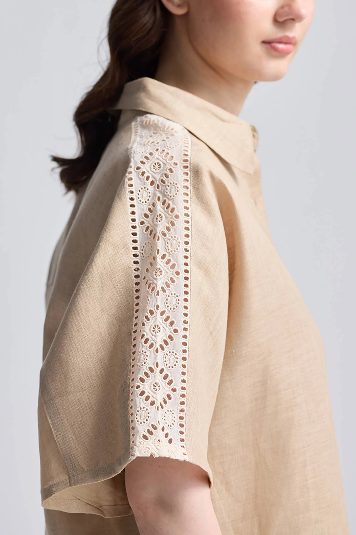 Boxy Shirt with Lace - Image 6