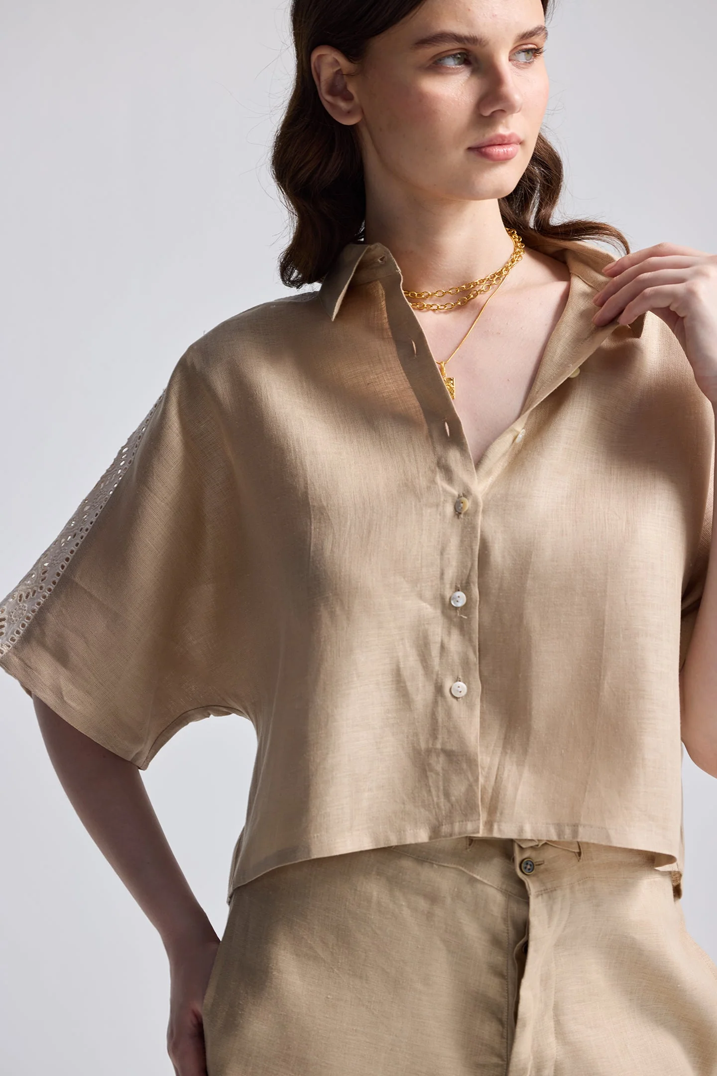 Boxy Shirt with Lace Set - Image 9