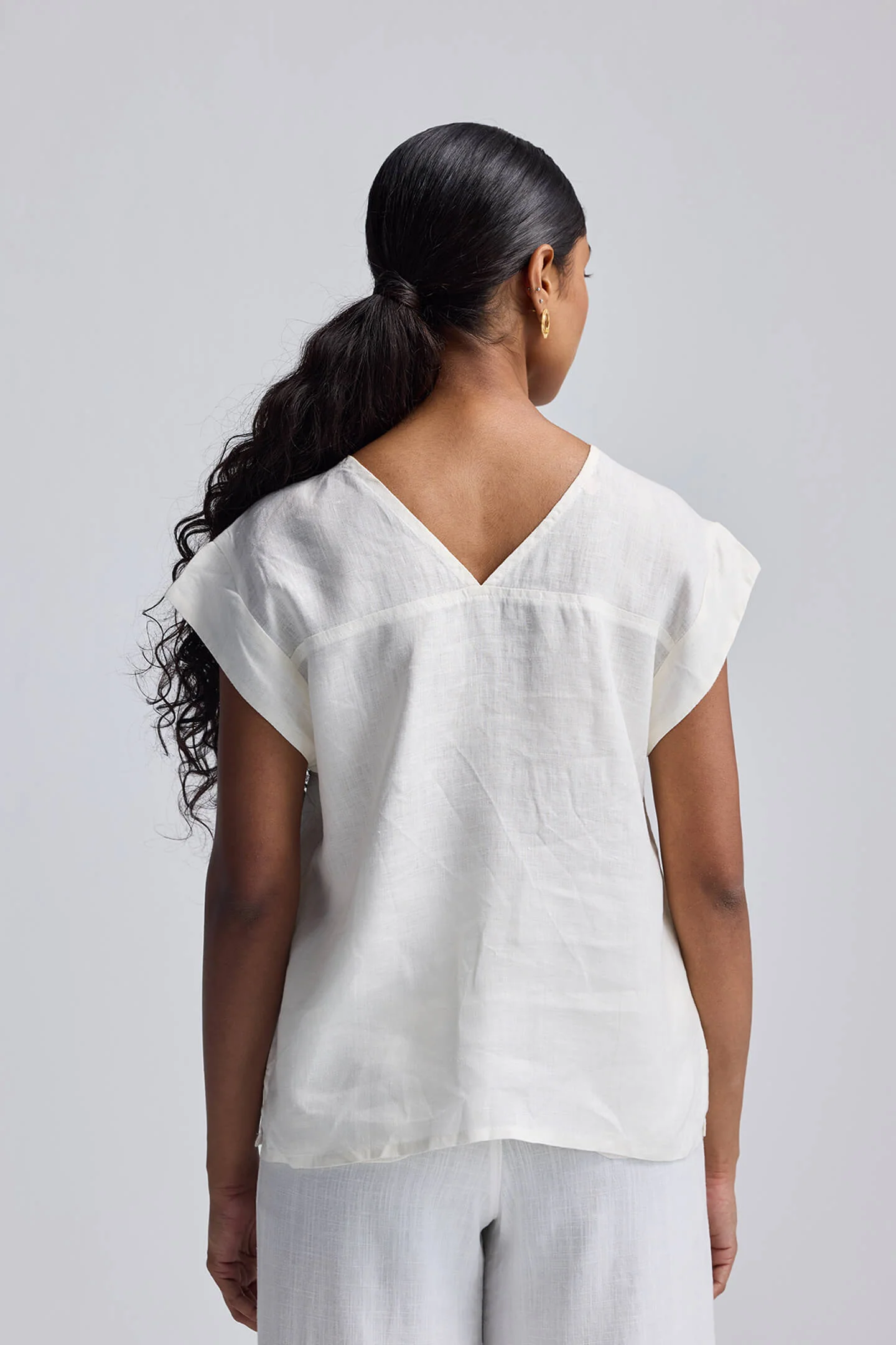 Boxy Top with Embroidered Lace Detail - Image 2