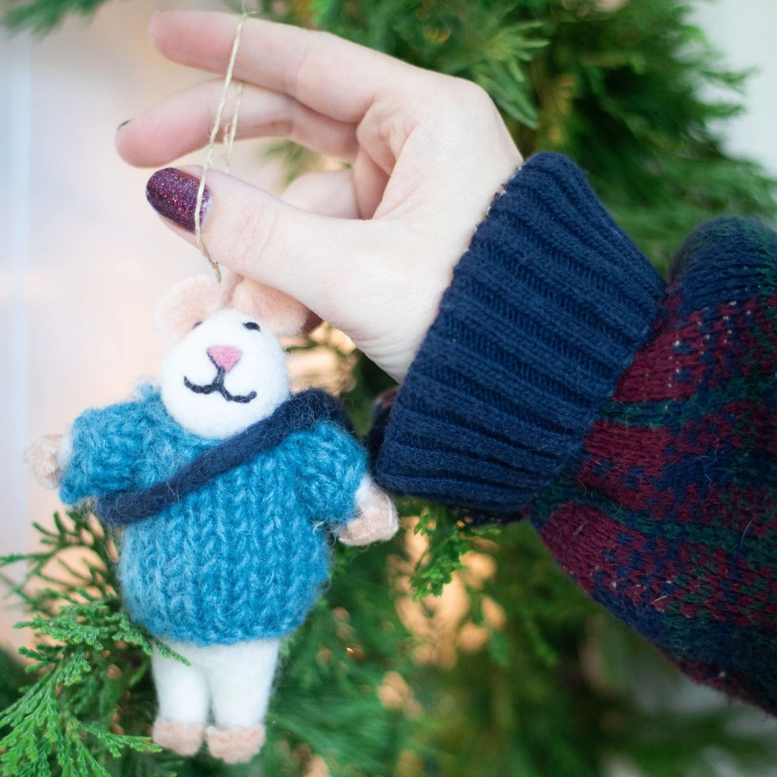 Bruno and Milo Mouse Eco Ornament - Set of 2 - Image 2