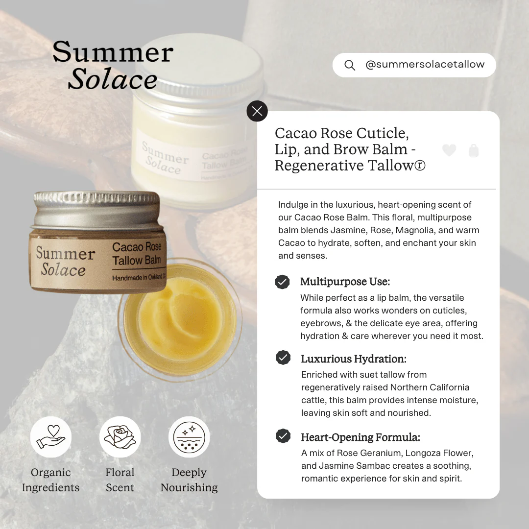 Cacao Rose – Lip, Brow & Cuticle Balm | Floral Infusion with Jasmine & Geranium - Image 5