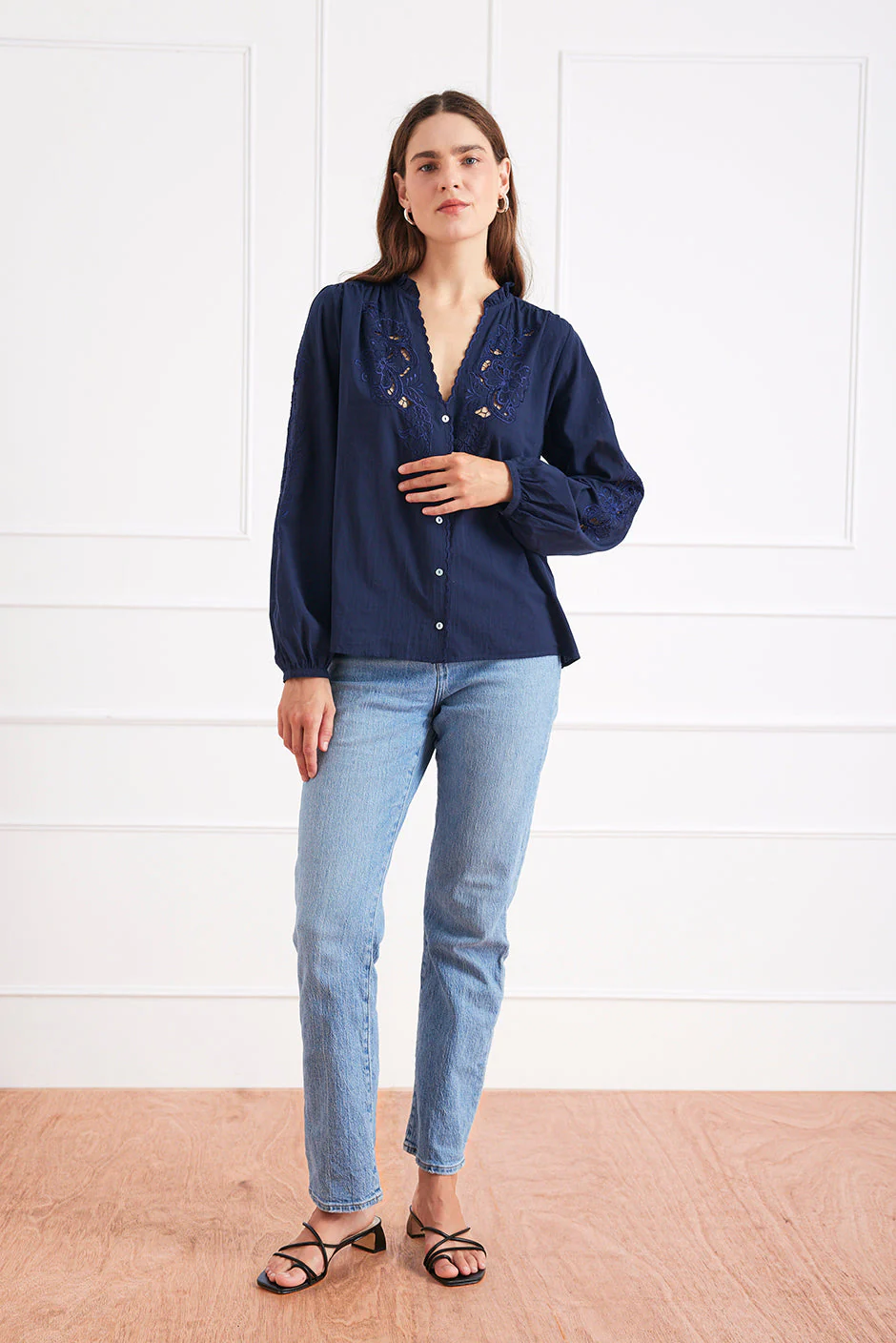 Camilla Blouse in Navy - Image 2
