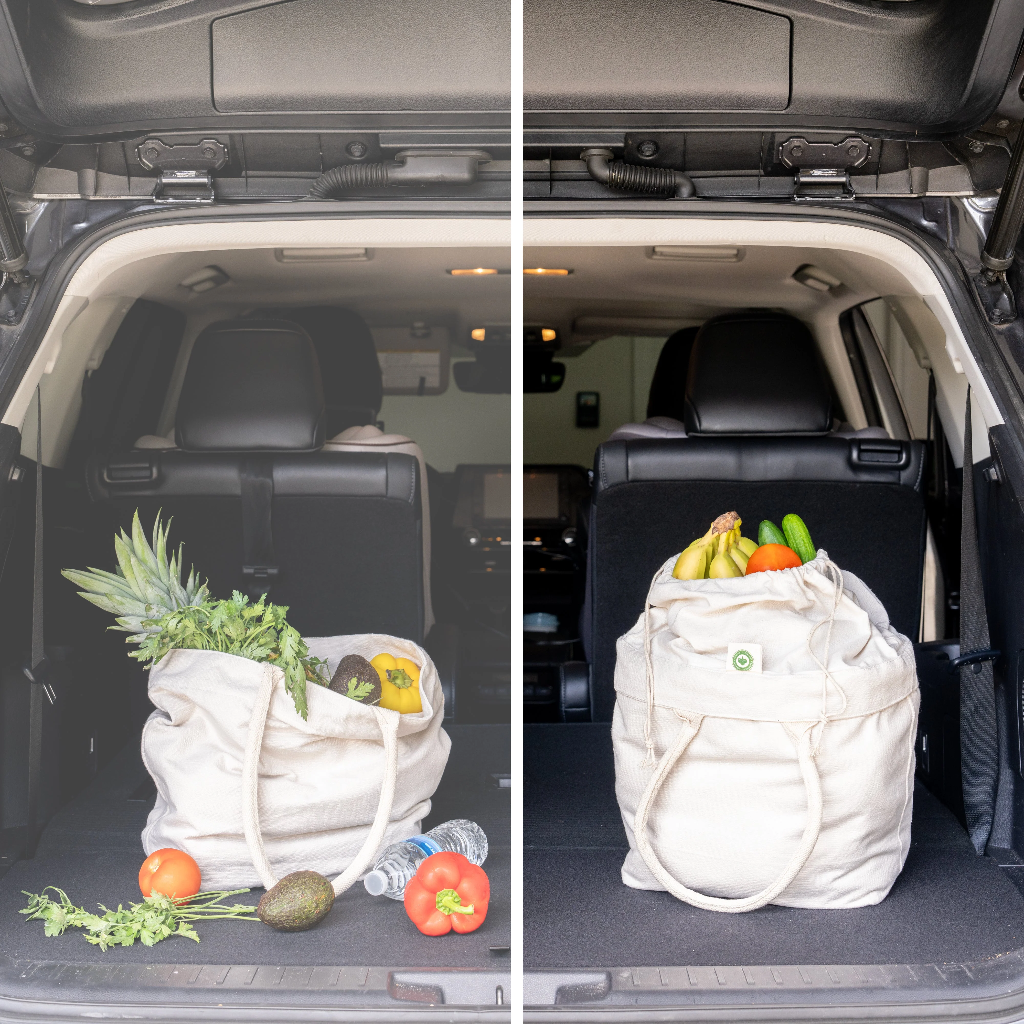 Canvas Grocery Tote with Drawstring - Image 2