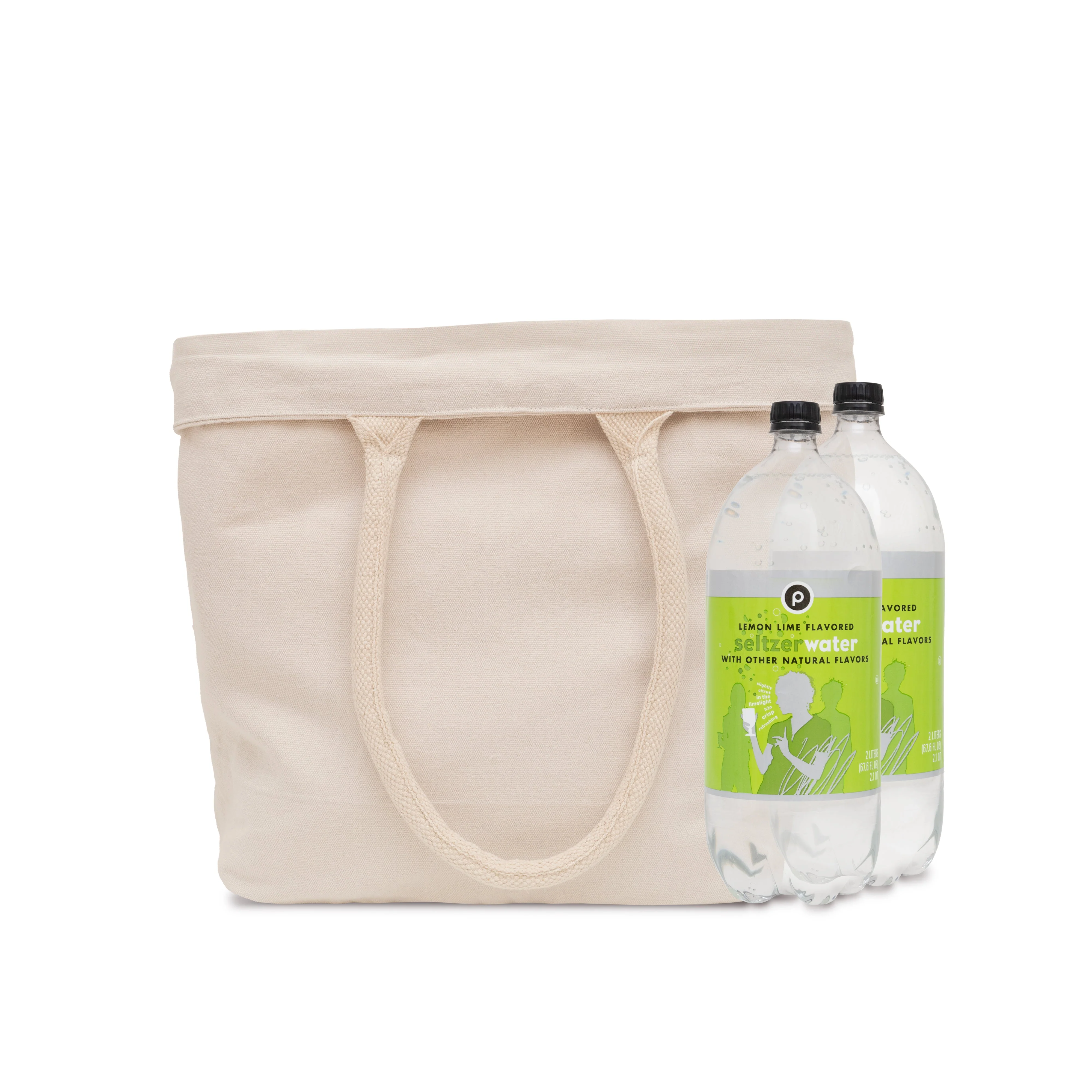 Canvas Grocery Tote with Drawstring - Image 3