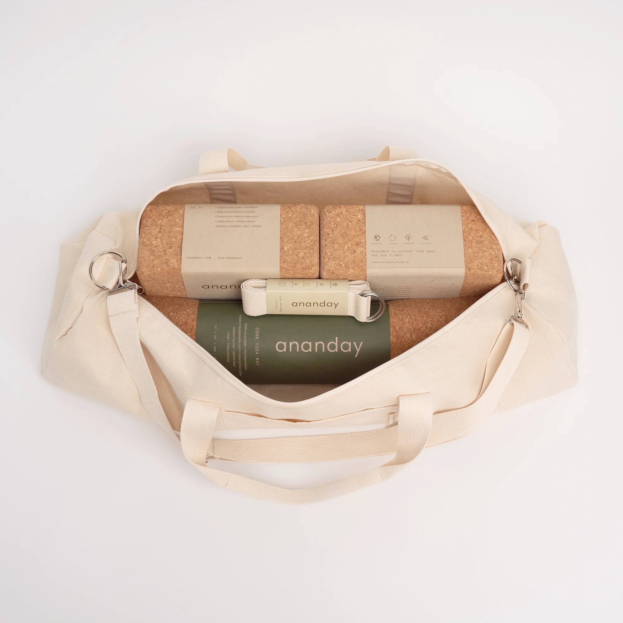 Canvas Yoga Bag in Natural - Image 4