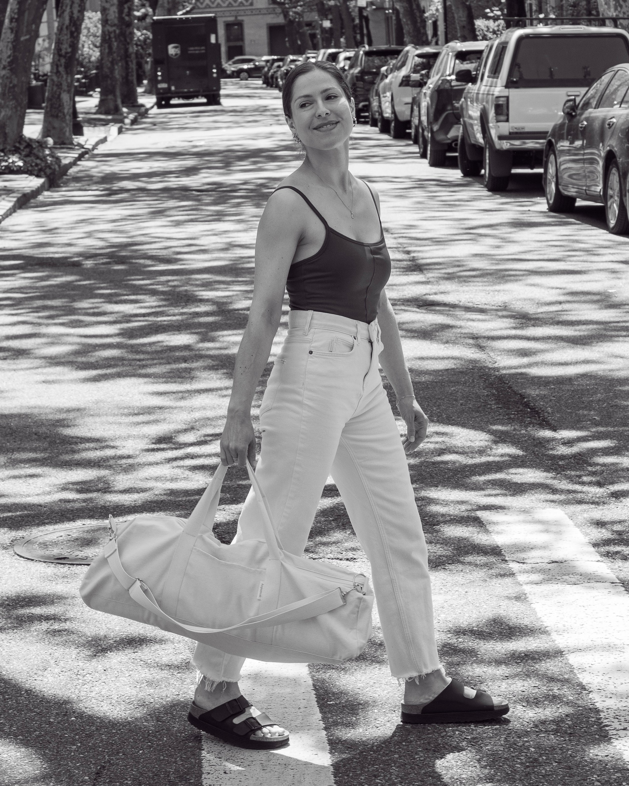 Canvas Yoga Bag in Natural - Image 5