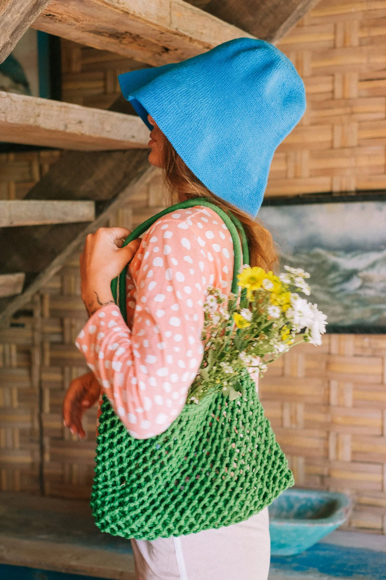 CASSANDRA Macrame Bag In Green - Image 2