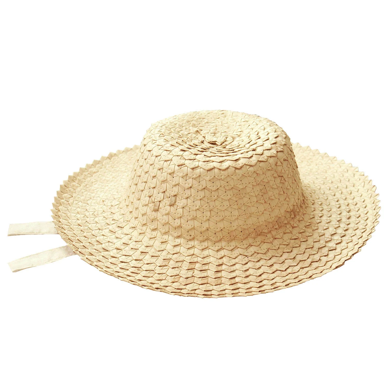 CELESTE Woven Straw Hat In Natural Beige - Image 2