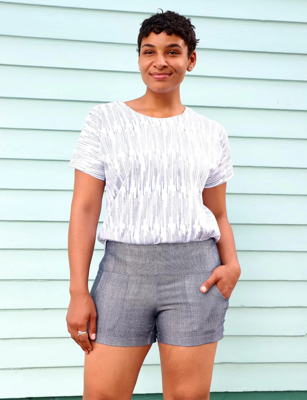 Chambray Ikat Shorts - Image 2