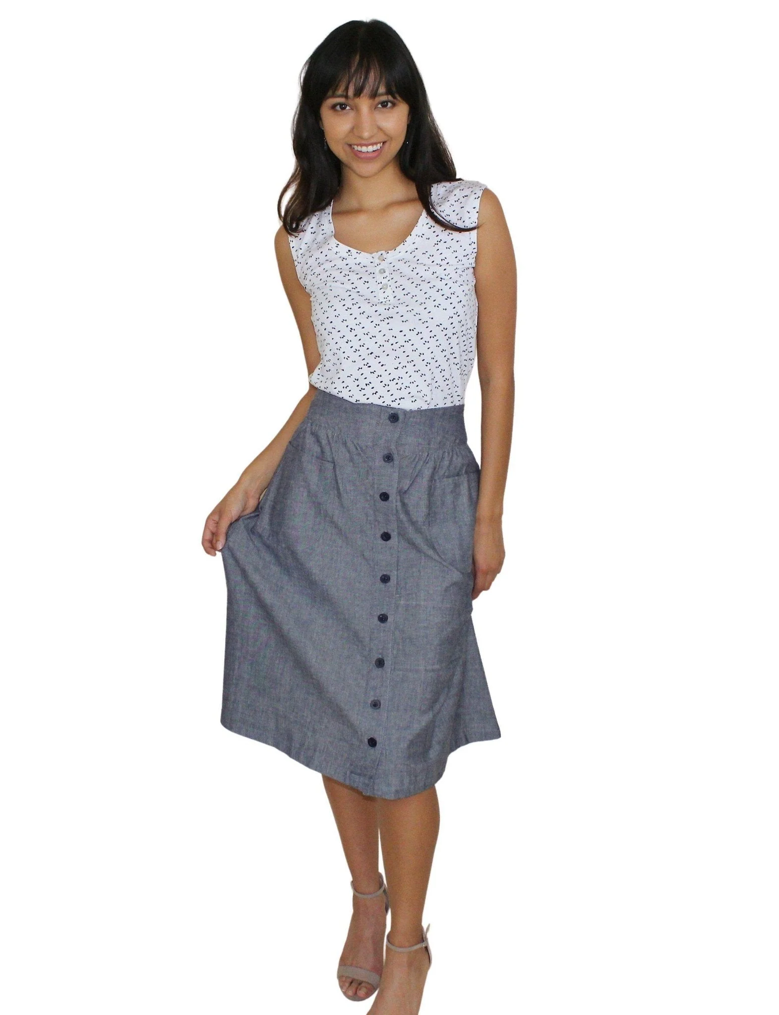 Chambray Midi Skirt - Image 2