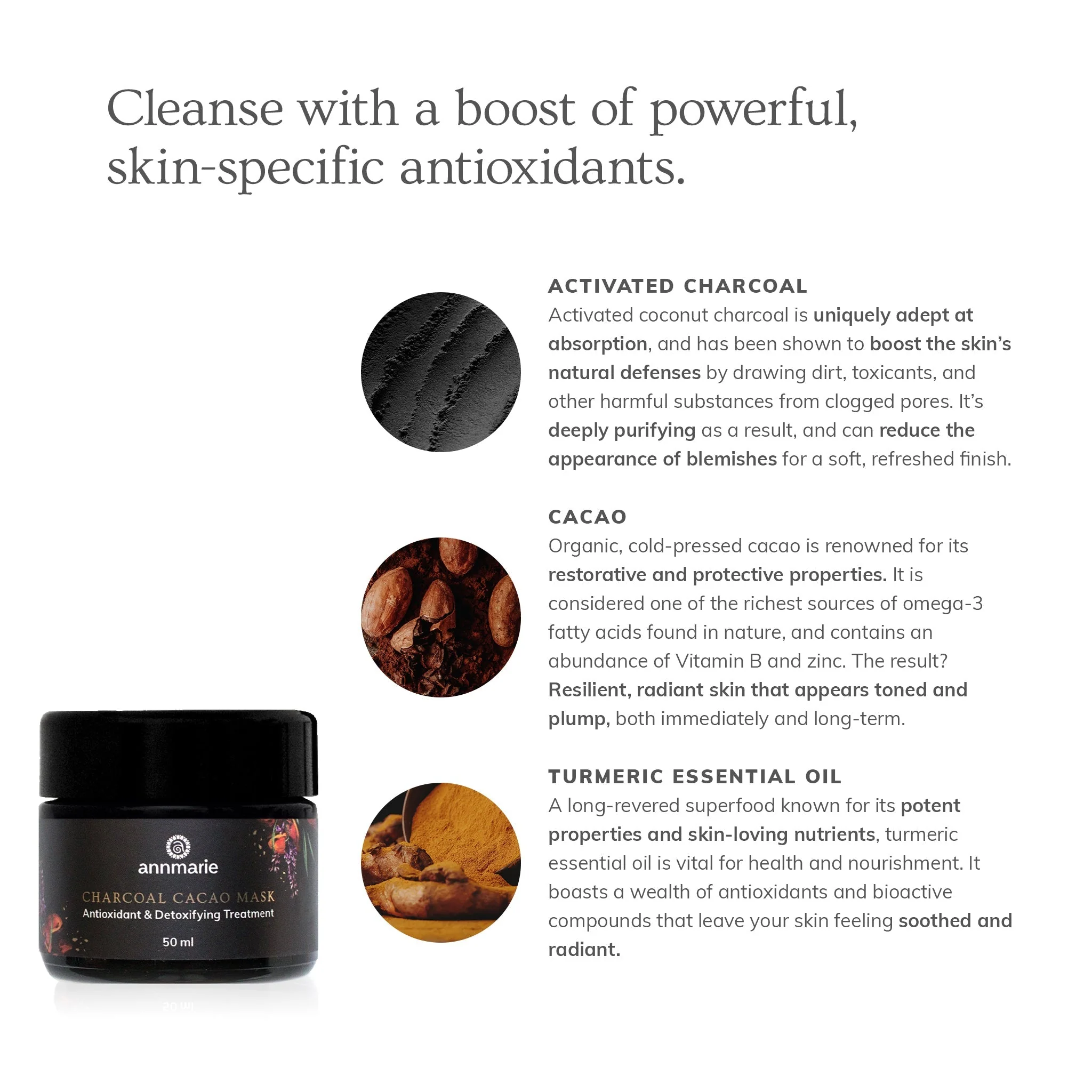 Charcoal Cacao Mask (50ml) - Image 2