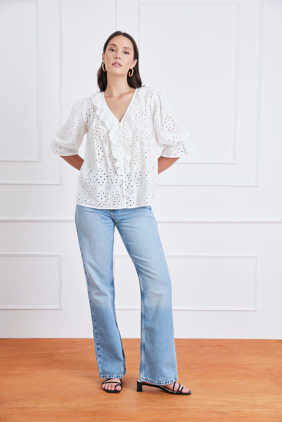 Chloe Shirt in Eyelet - Image 2