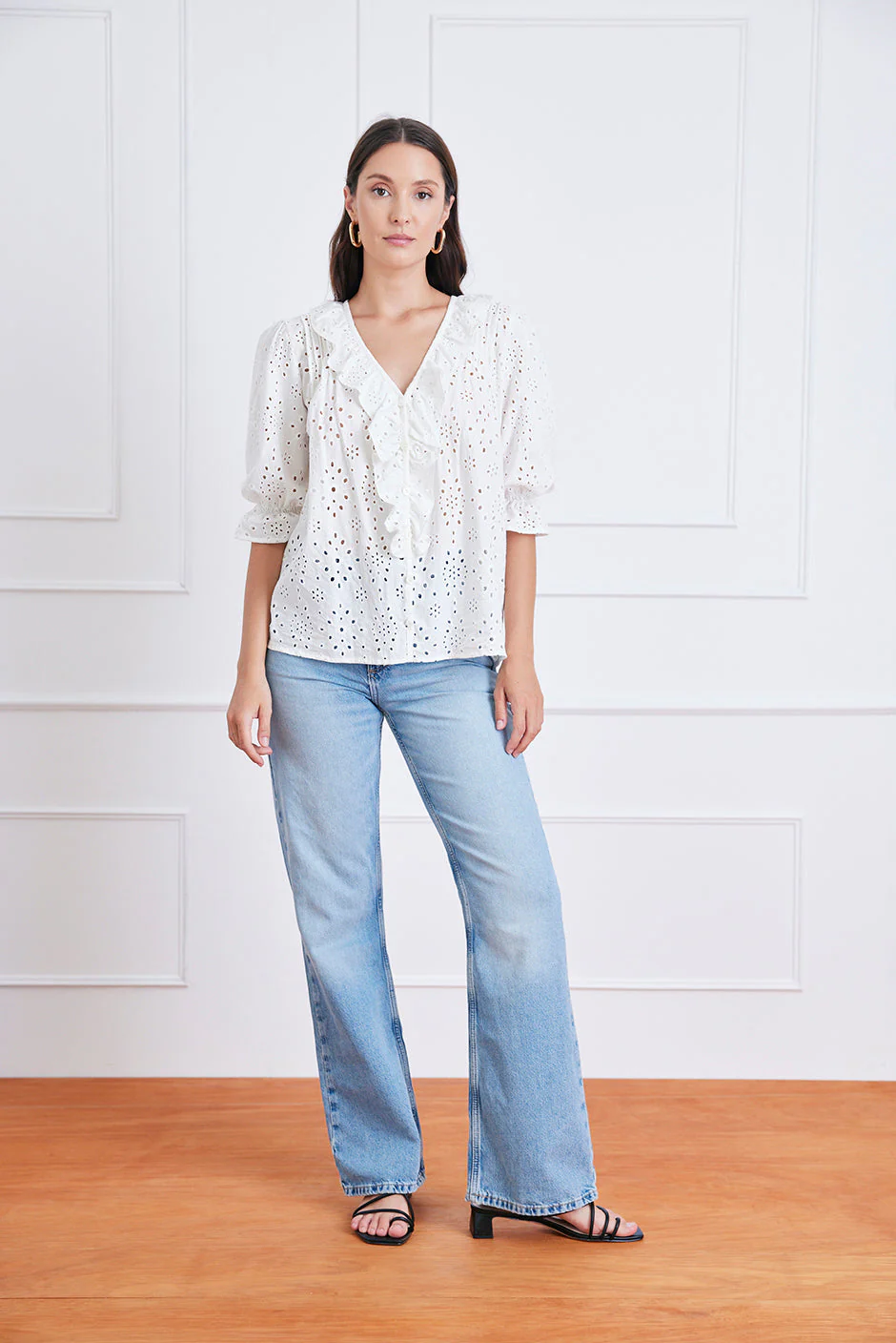 Chloe Shirt in Eyelet - Image 3