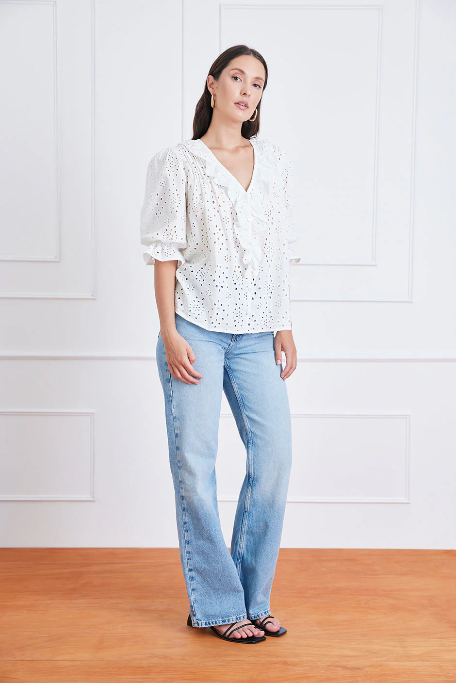 Chloe Shirt in Eyelet - Image 4