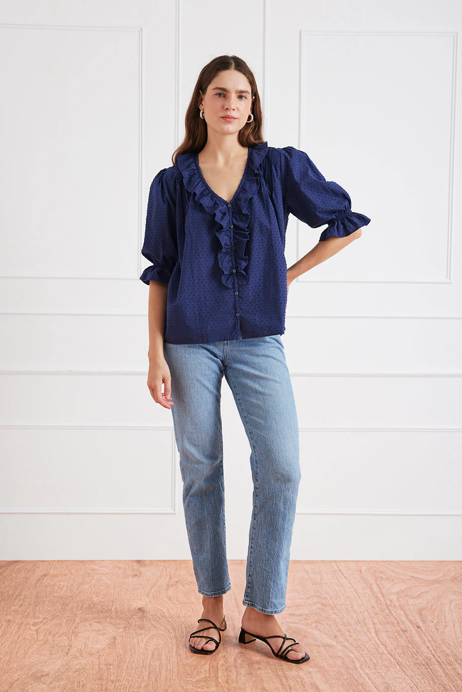 Chloe Shirt in Navy - Image 3