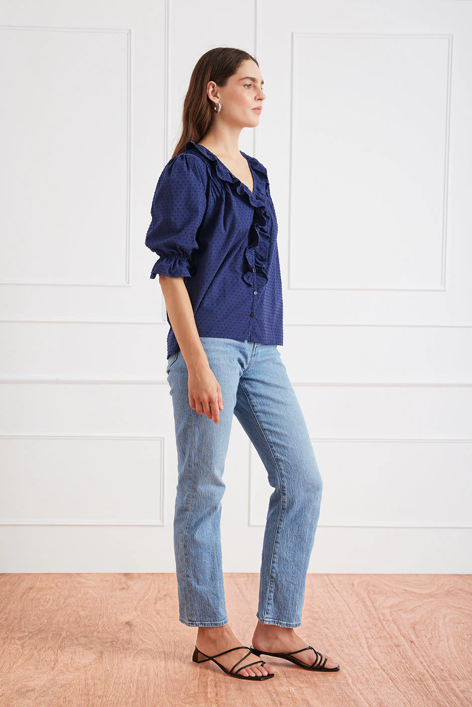 Chloe Shirt in Navy - Image 4