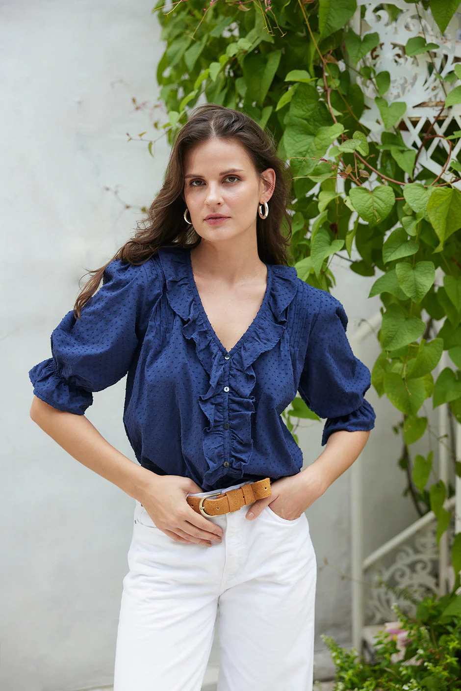 Chloe Shirt in Navy - Image 7