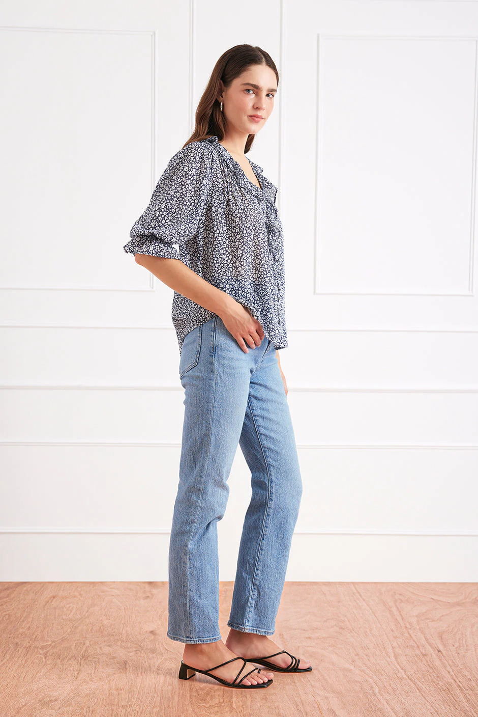 Chloe Shirt in Navy Vintage Bloom - Image 4