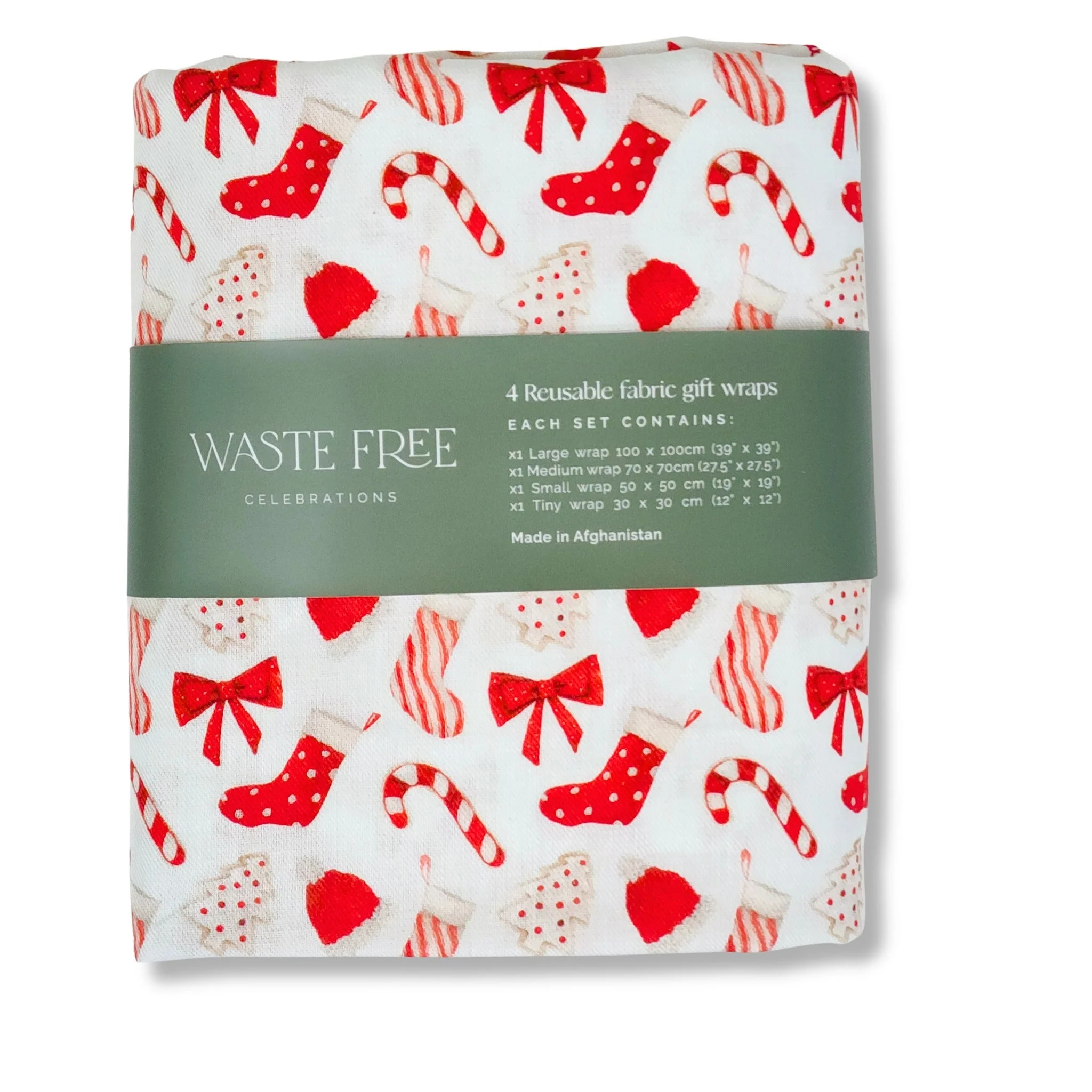 Christmas Cookies and Candy (4 Furoshiki Gift Wraps) - Image 5