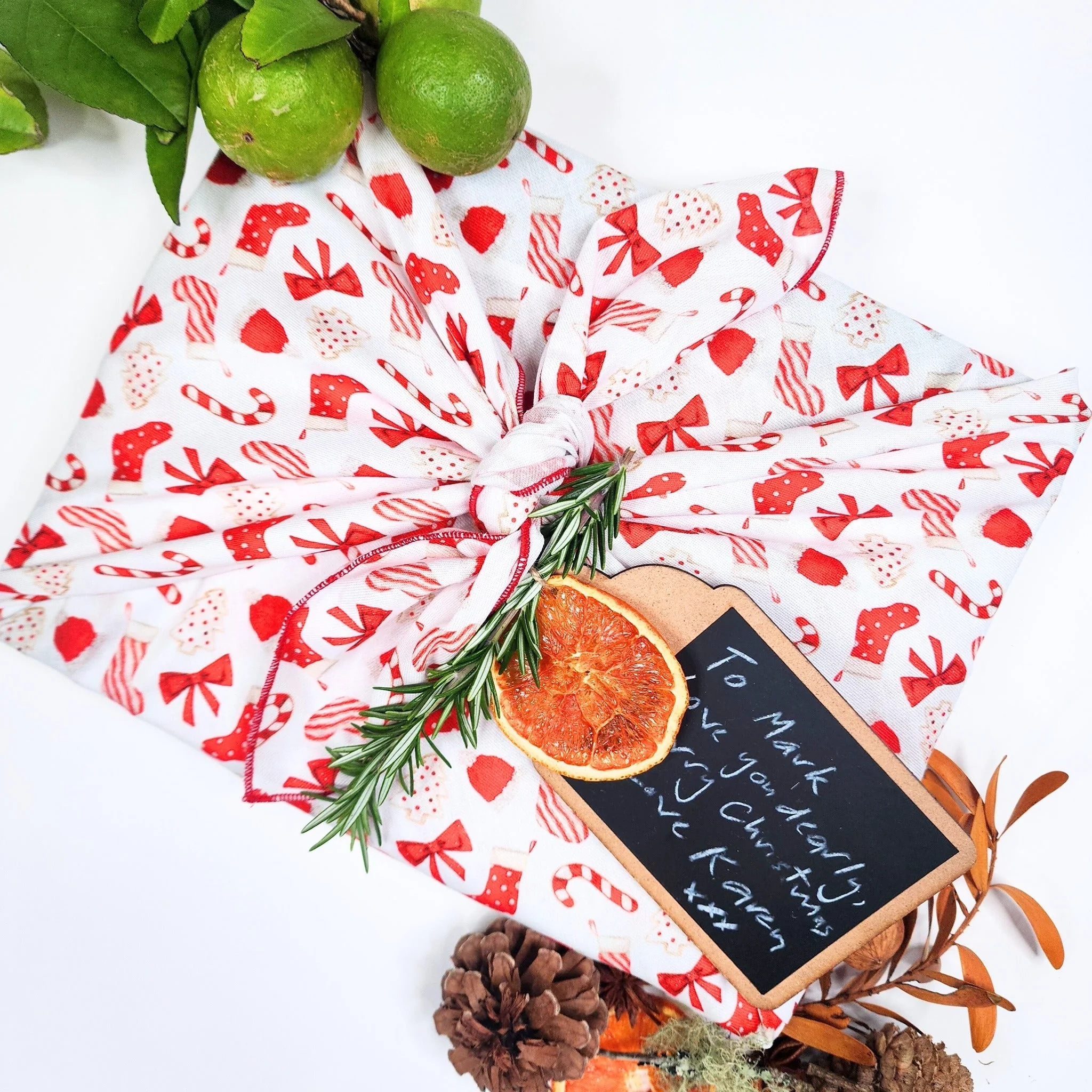 Christmas Cookies and Candy (4 Furoshiki Gift Wraps) - Image 6