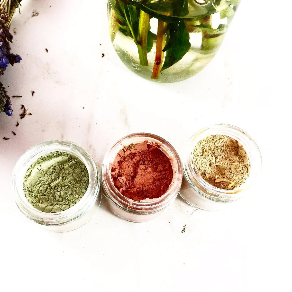 Clay Face Mask Trio Rose Clay French Green Clay Kaolin Clay Turmeric Kelp Calendula - Image 2