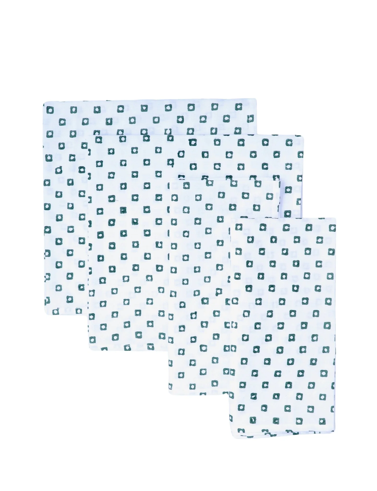 Cloth Napkins- Green Squares - Set of 4 - Image 5