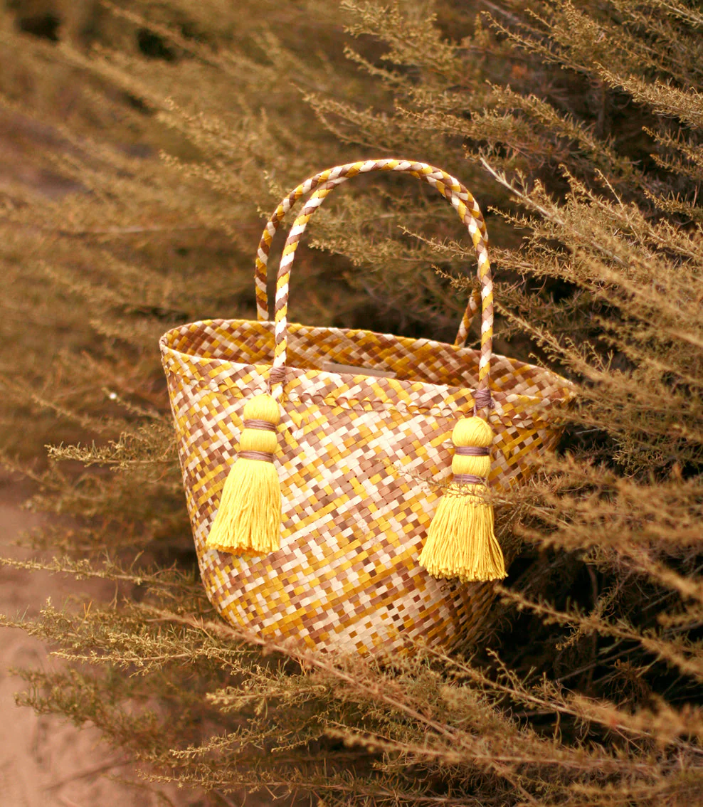 Coco Palm Straw Bag - Lemonade - Image 4
