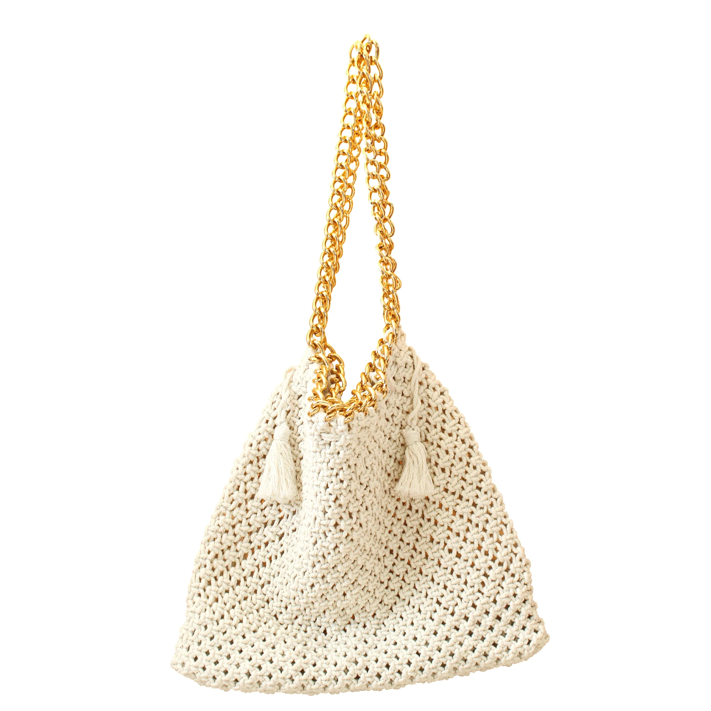 COLETTE Macrame Beach Bag In Off-White - Image 5