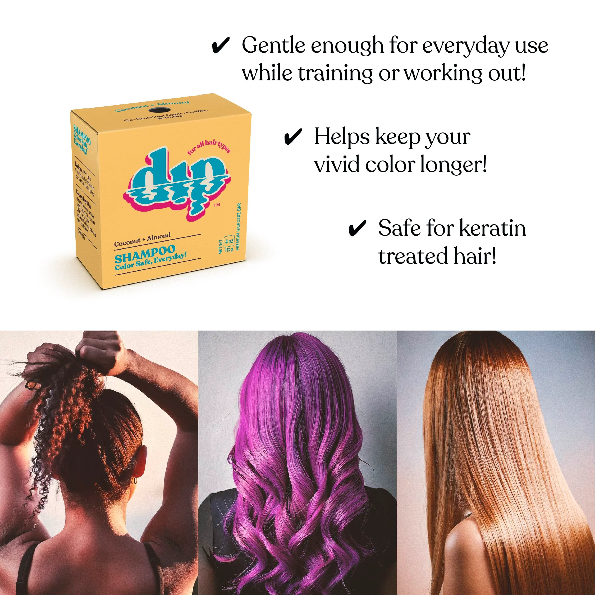 Color Safe Shampoo Bar for Every Day - Coconut & Almond - Image 4